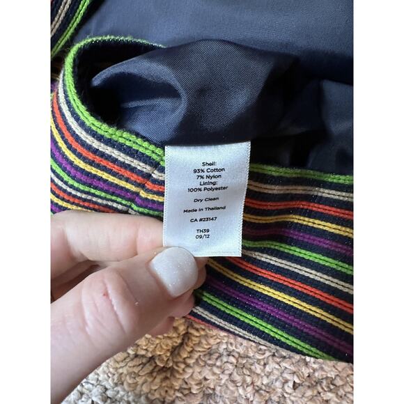 Talbots Rainbow Striped Pencil A Line Skirt Lined Womens Size 10 Petite - Picture 7 of 7